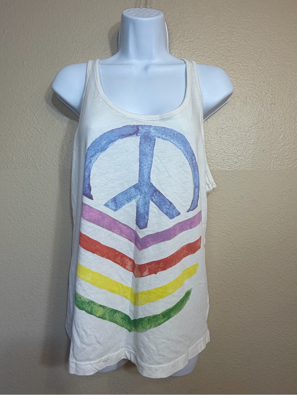 Old Navy Women’s Rainbow Peace Sign Tank Top large